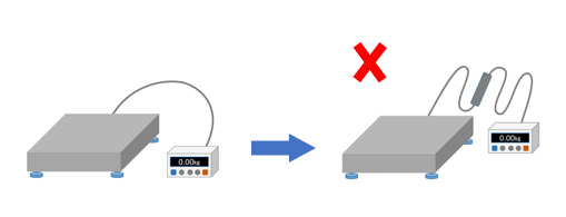 セパレートタイプのはかりのケーブル延長はしてはいけません