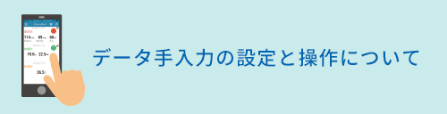 データ手入力の設定と操作について 画像