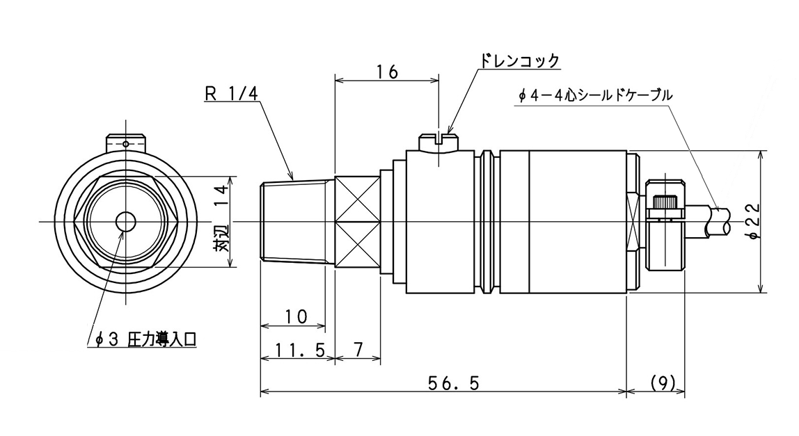 9E02-P6-20MPA / 9E02-P6-50MPA 외형 치수 화상