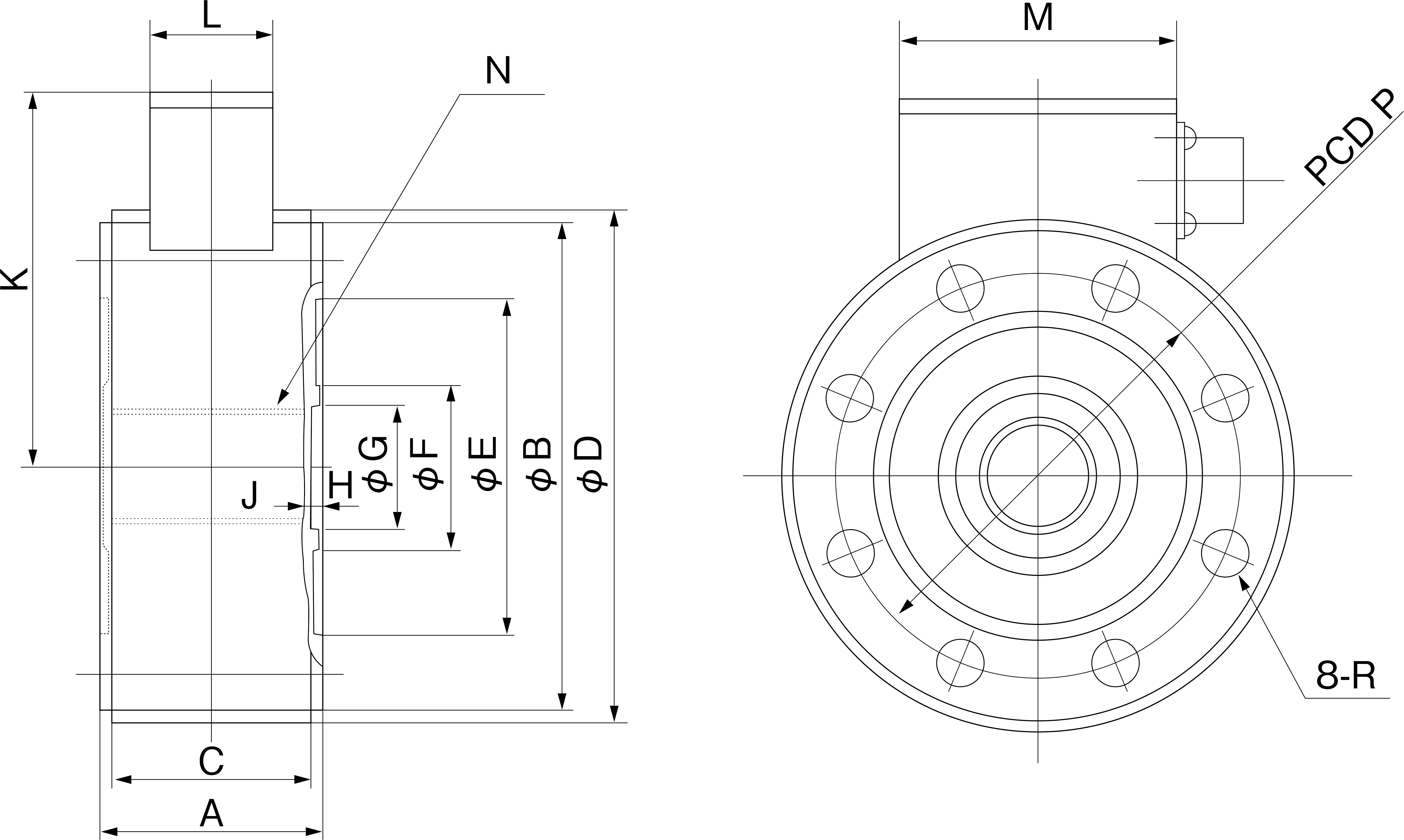 9E01-L8外形寸法画像