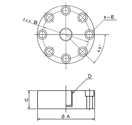 TCF-105～TCF-220外形寸法図画像