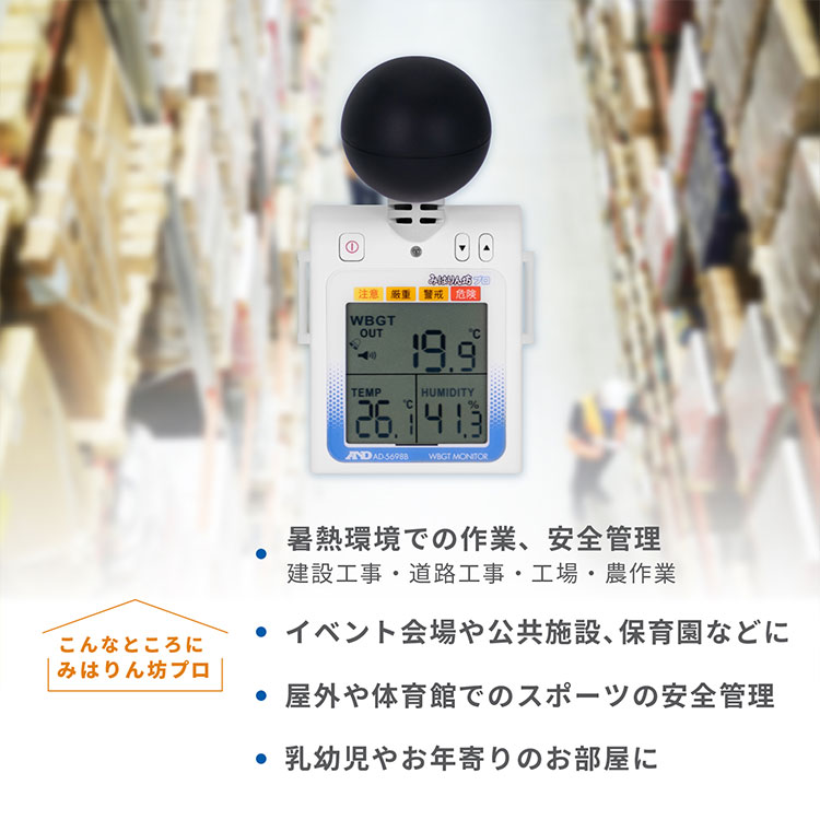 黒球付き熱中症指数計 / 熱中症指数モニター AD-5698B 画像