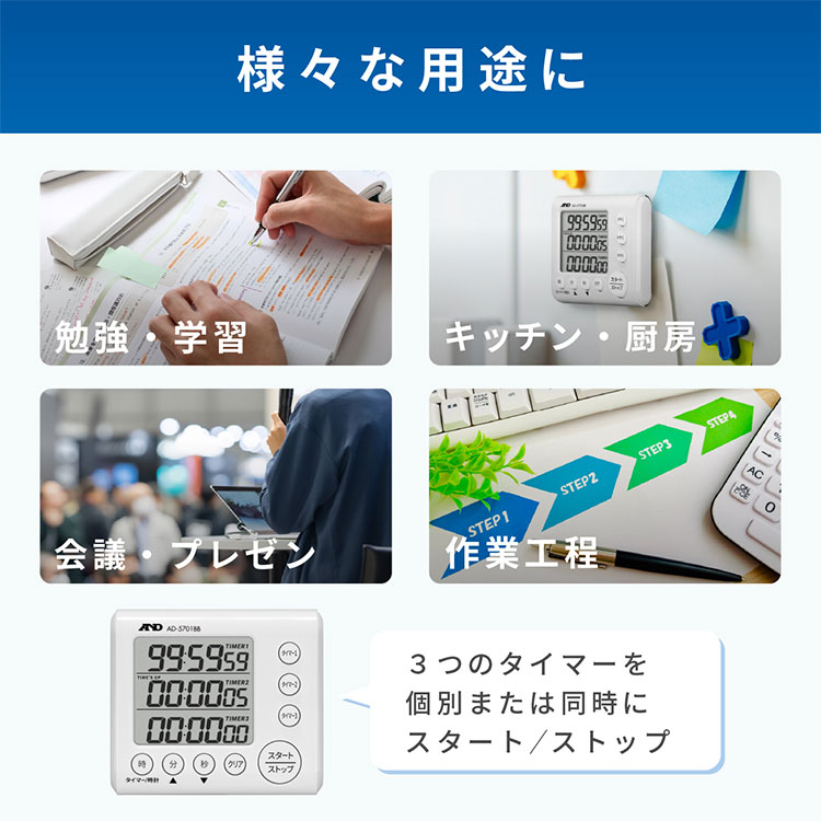 3チャンネル100時間タイマー AD-5701BB 画像