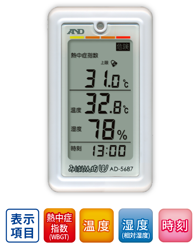WBGT計 AD 黒球付熱中症指数モニター AD-5695A JIS  送料無料 - 16