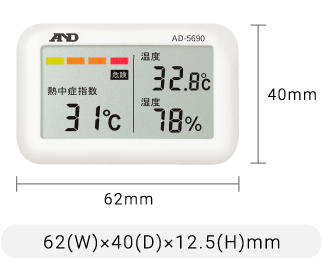 62(W)×40(D)×12.5(H)mm